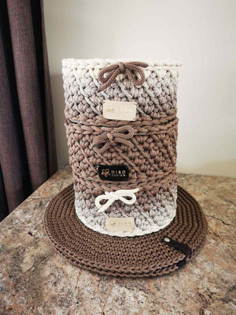 Ombre hekletråd 5 mm farge sett Offwhite/ muskat (3-37) - Bilde 2