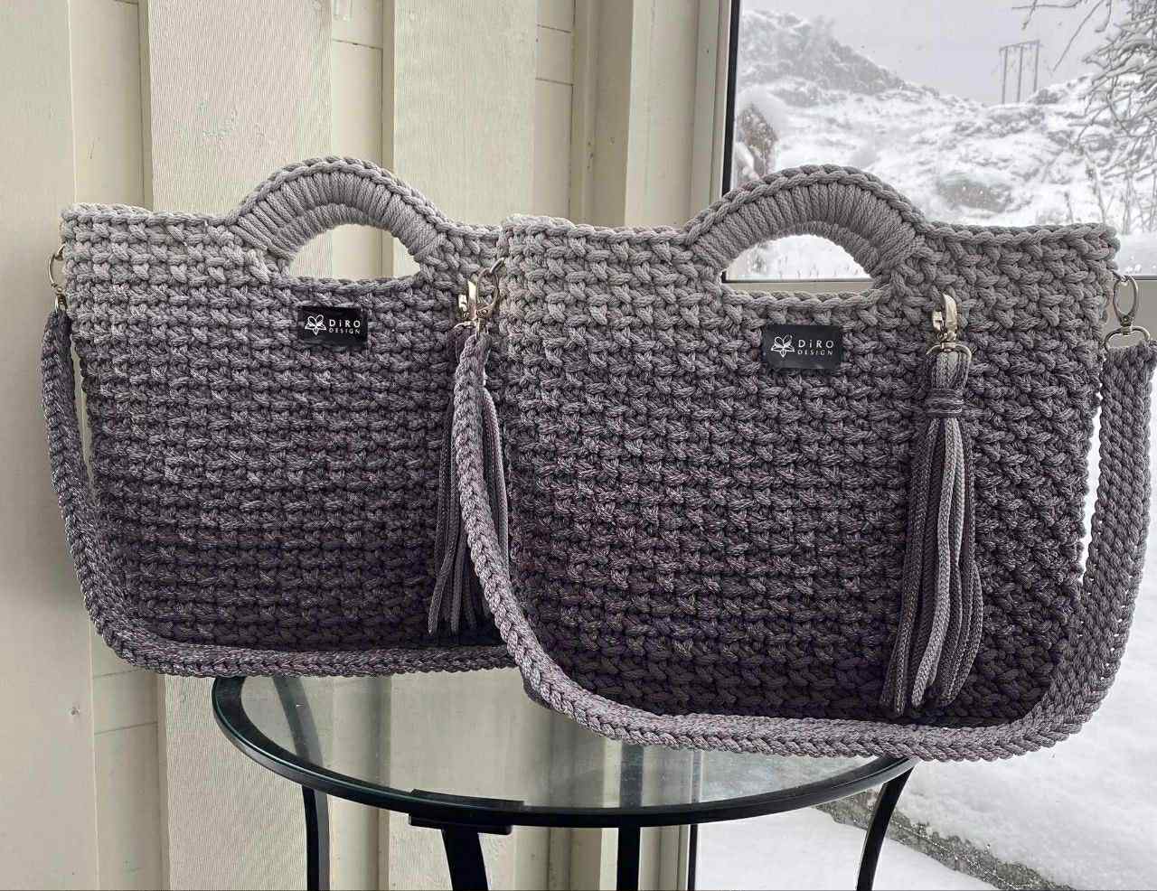 Ombre hekletråd 5 mm farge sett Lysgrå/grå (11-15) - Bilde 4