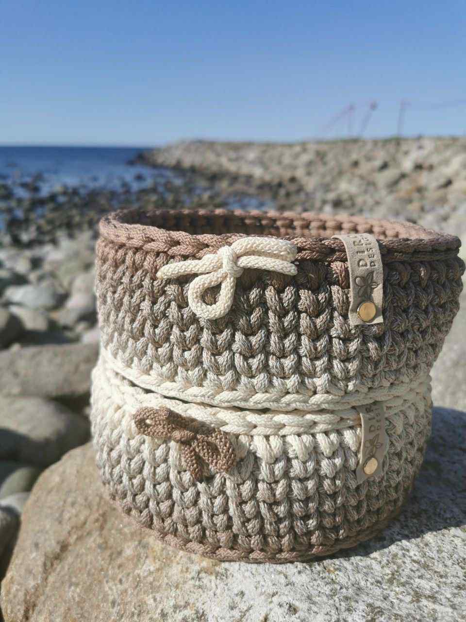 Ombre hekletråd 5 mm farge sett Offwhite/ muskat (3-37) - Bilde 7