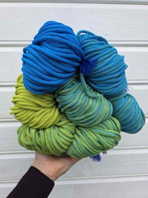 Ombre hekletråd 5 mm farge sett Blå/vårgrønn (74-39)