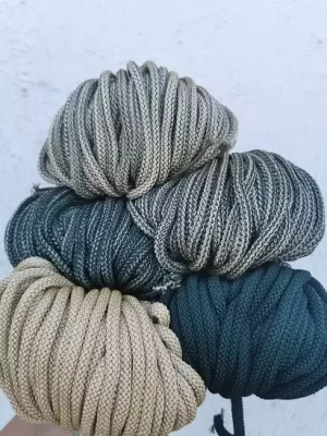 Ombre hekletråd 5mm gull/mørkegrønn farge sett (221-34)