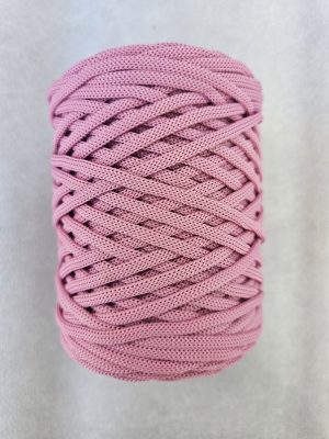 Flat hekletråd 5mm godteri rosa