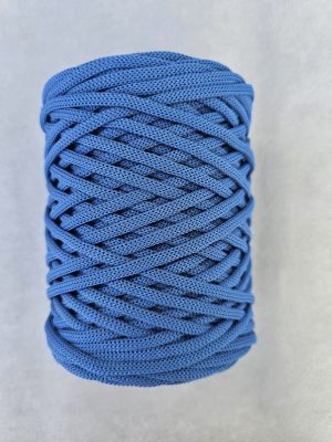 Flat hekletråd 5mm lett dongeri
