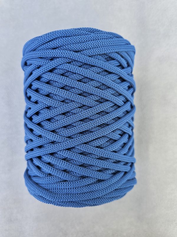 Flat hekletråd 5mm lett dongeri