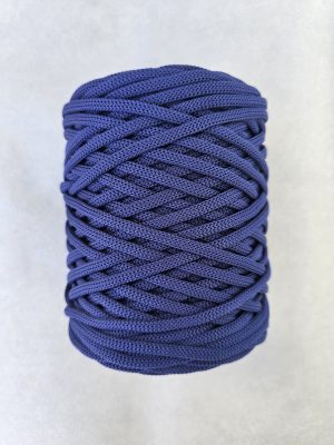 Flat hekletråd 5mm mørk dongeri