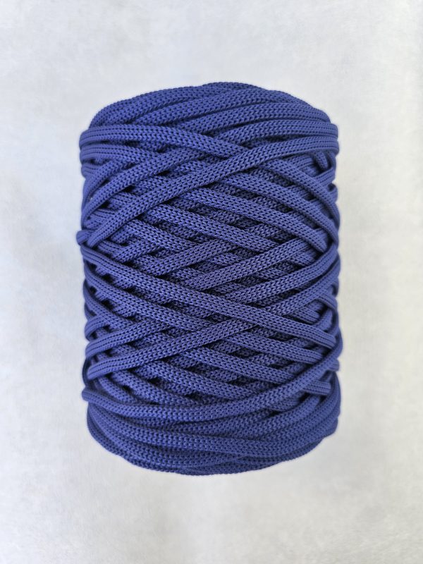 Flat hekletråd 5mm mørk dongeri