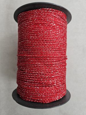 Glitter tråd 3 mm 45- rød sølv