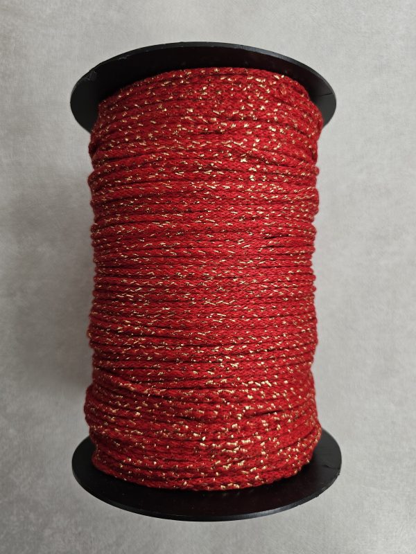 Glitter tråd 3 mm 26 -rød gull