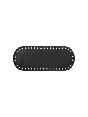 Muud Gemma Mini i svart farge – liten lærbunn til heklede og strikkede vesker