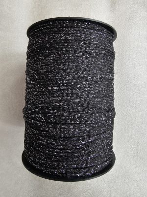 Flat glitter tråd 4mm Nr.18 svart sølv