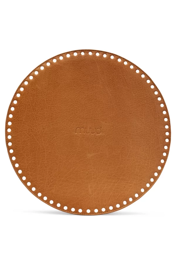 Muud Duff XL rund lærdetalj i whiaky skinn, bakside – Diro Design