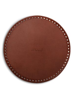 Muud Duff rund lærdetalj i svart skinn, bakside – Diro Design