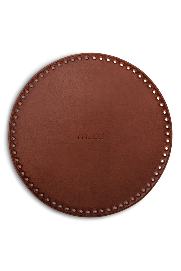 Muud Duff rund lærdetalj i svart skinn, bakside – Diro Design