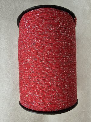 Flat glitter tråd 4mm Nr.26 rød sølv