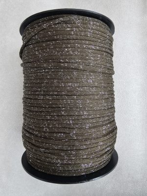 Flat glitter tråd 4mm Nr.41 skogbrann sølv