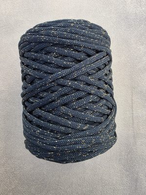 5 mm Flat glitter hekletråd flaskegrønn/gull