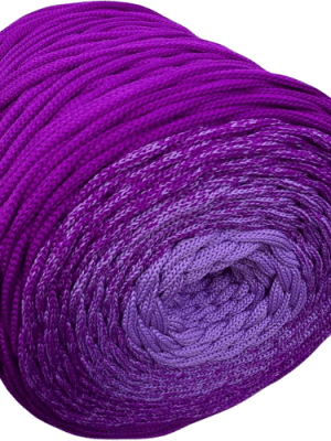 Flat Ombre hekletråd 5mm ultralilla/lavandel