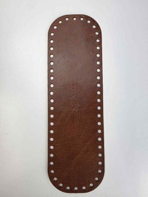 Eksklusiv italiensk lær bunn 10x32cm .Lys brun/whisky med trykk.