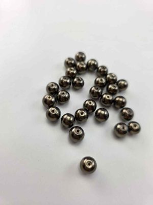 Glassperler brun med grønntone