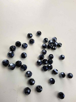 Glassperler blå/ svart