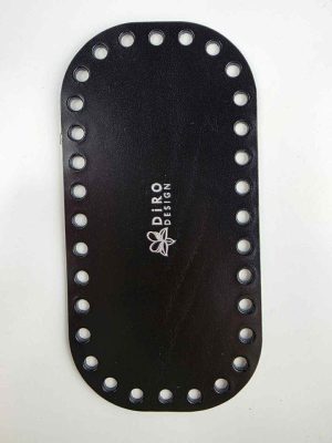 Eksklusiv italiensk lær bunn 9x18cm .Svart/blank med sølv trykk