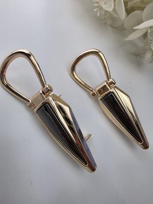 Sidespenner til veske – Gull & Svart (avlange)