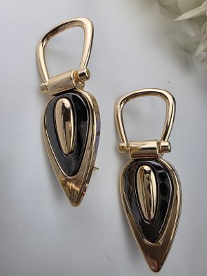 Sidespenner til veske – Gull & Svart (dråpeformet)