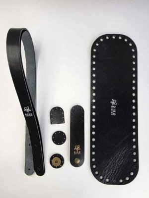 Italiensk lær sett. Svart