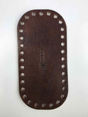 Eksklusiv italiensk lær bunn 9x18cm .Mørk brun.