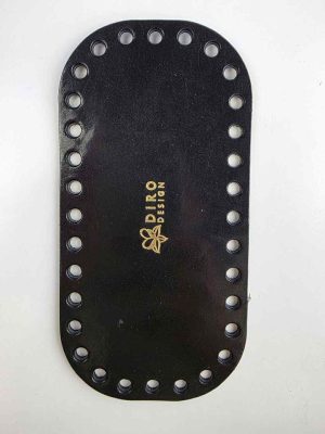 Eksklusiv italiensk lær bunn 9x18cm .Svart/blank med gull trykk