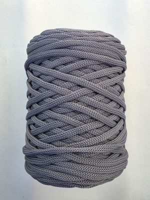 Flat hekletråd 5mm Mørk grå nr.55