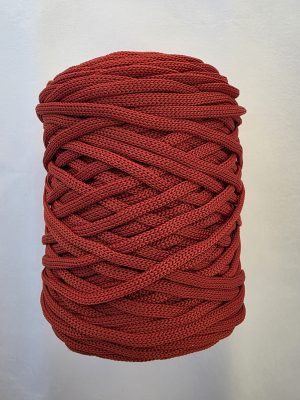 Flat hekletråd 5mm Mursteinrød nr.24