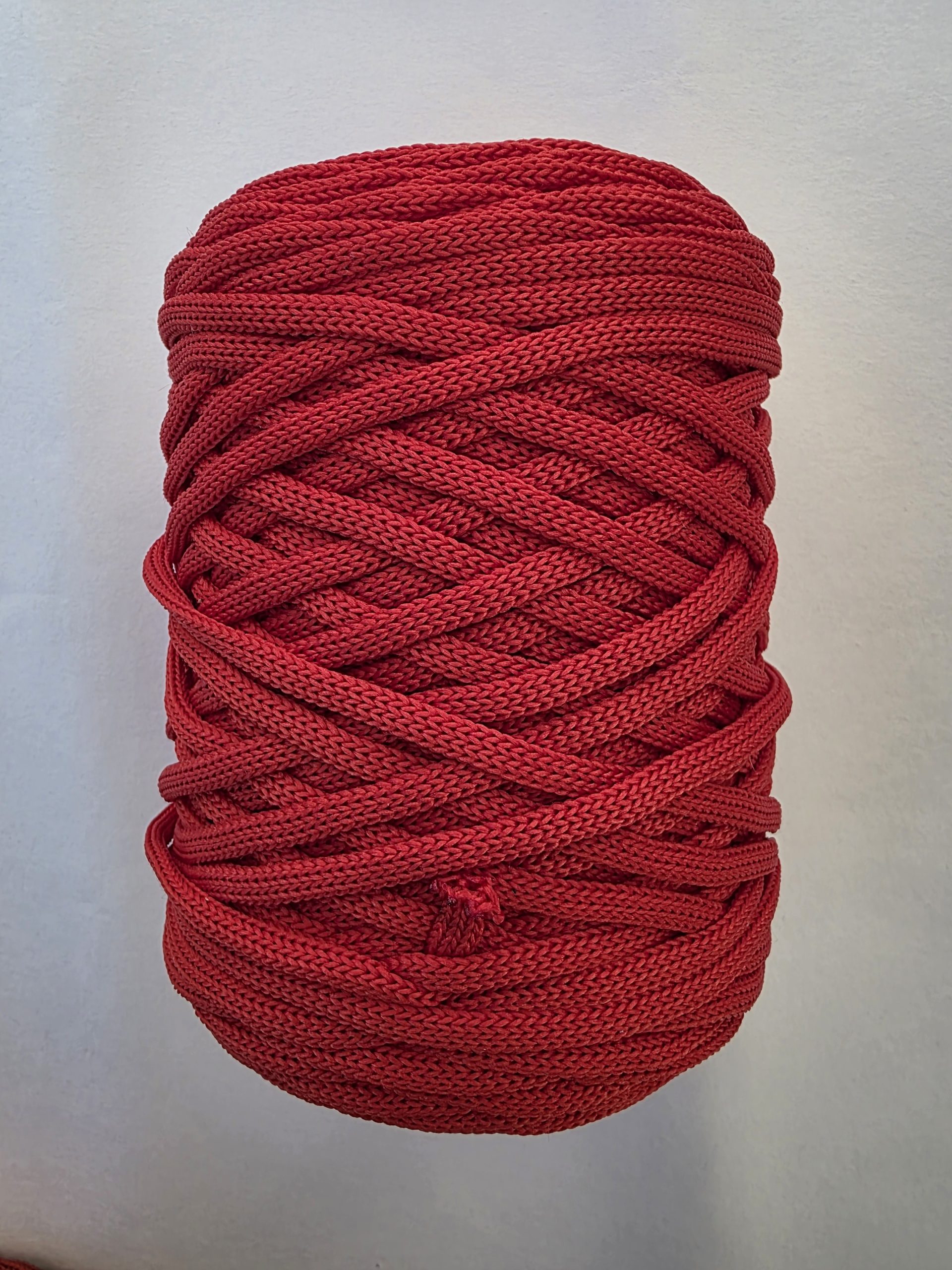 Flat hekletråd 5mm Rød nr.23