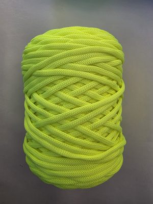 Flat hekletråd 5mm Skarp gul nr.37