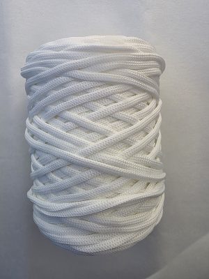 Flat hekletråd 5mm Snøhvit nr.51