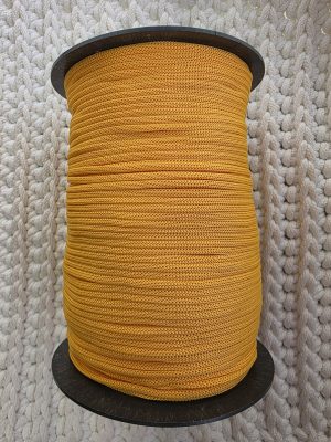 Flat hekletråd 3mm  Nr.10 gul