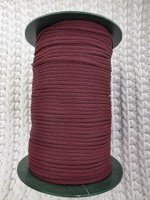 Flat hekletråd 3mm Nr. 218 burgunder blank