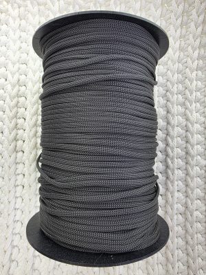 Flat hekletråd 3mm Nr. 220 mørk grå blank