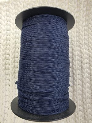 Flat hekletråd 3mm Nr. 224 mørk blå blank