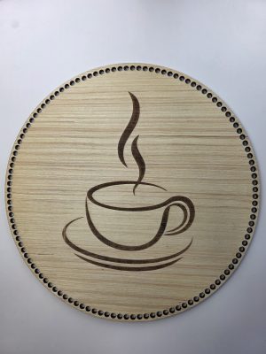Trebunn av 6mm. Kryssfinerplate til kaffe fat 40cm diameter