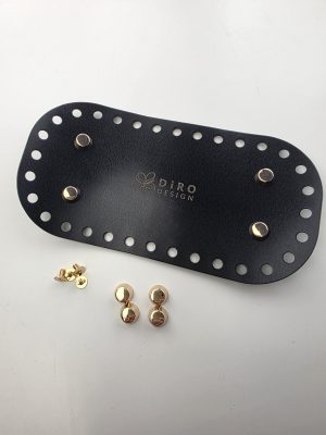 Veske bunn føter som festes med skruer. Gull