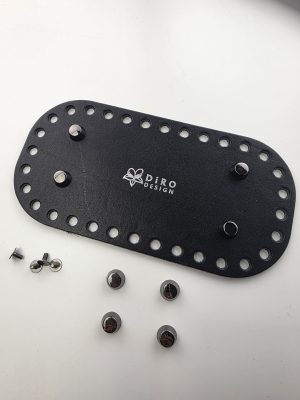 Veske bunn føter som festes med skruer. Svart