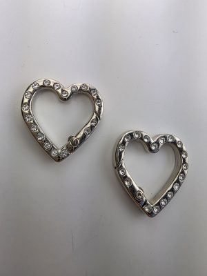 Hjerte ring sett med åpning. Sølv 2.5 cm