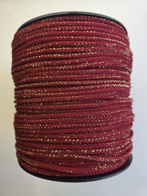 Glitter tråd 5 mm Nr.75 gull-rød/burgundre